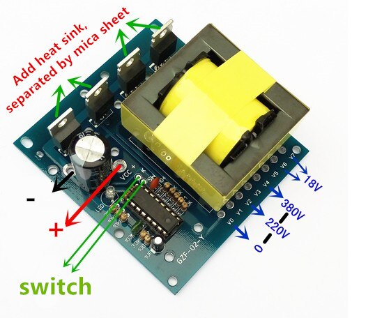 500 W Omvormer DC naar AC 12 V 24 V 18 V 0-220V-380V booster