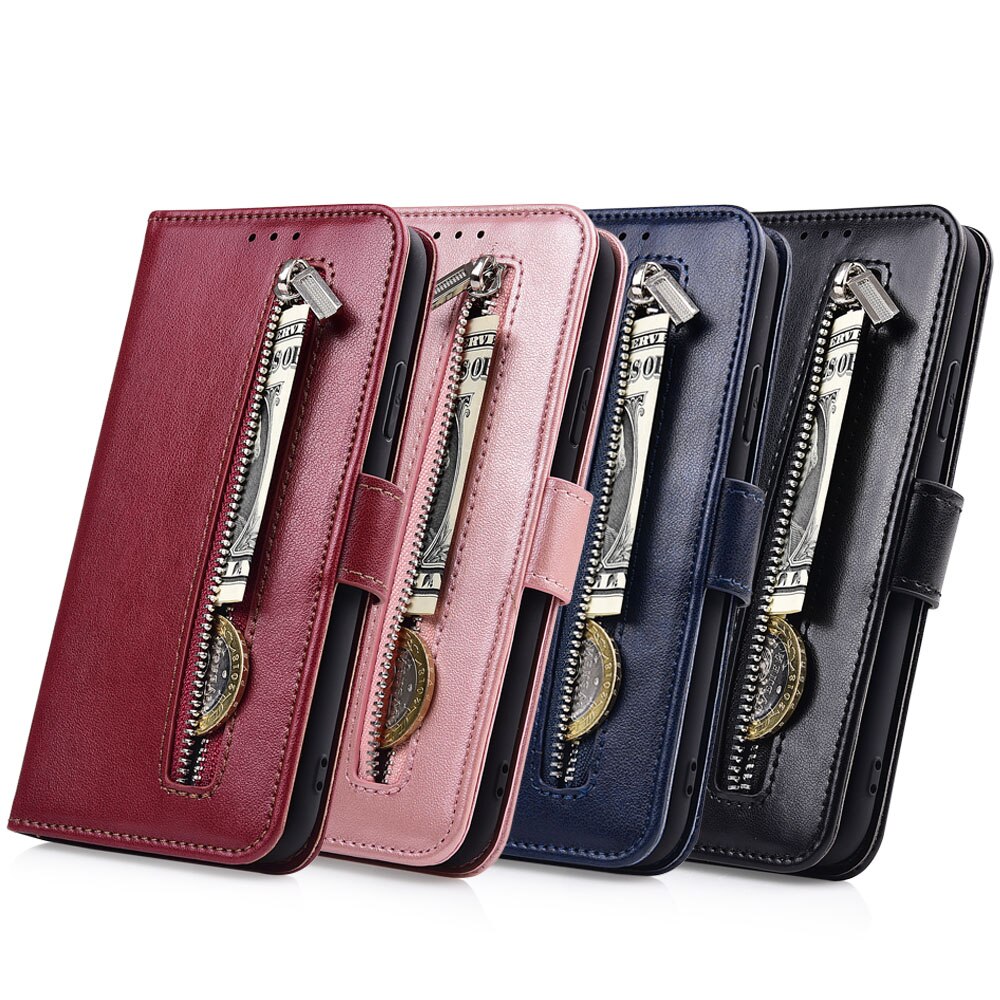 Zipper Wallet Leather Case for Huawei Y5 MYA-AL10 MYA-L22 MYA-U29 Fundas Soft TPU Back Cover Card Holder Flip Case