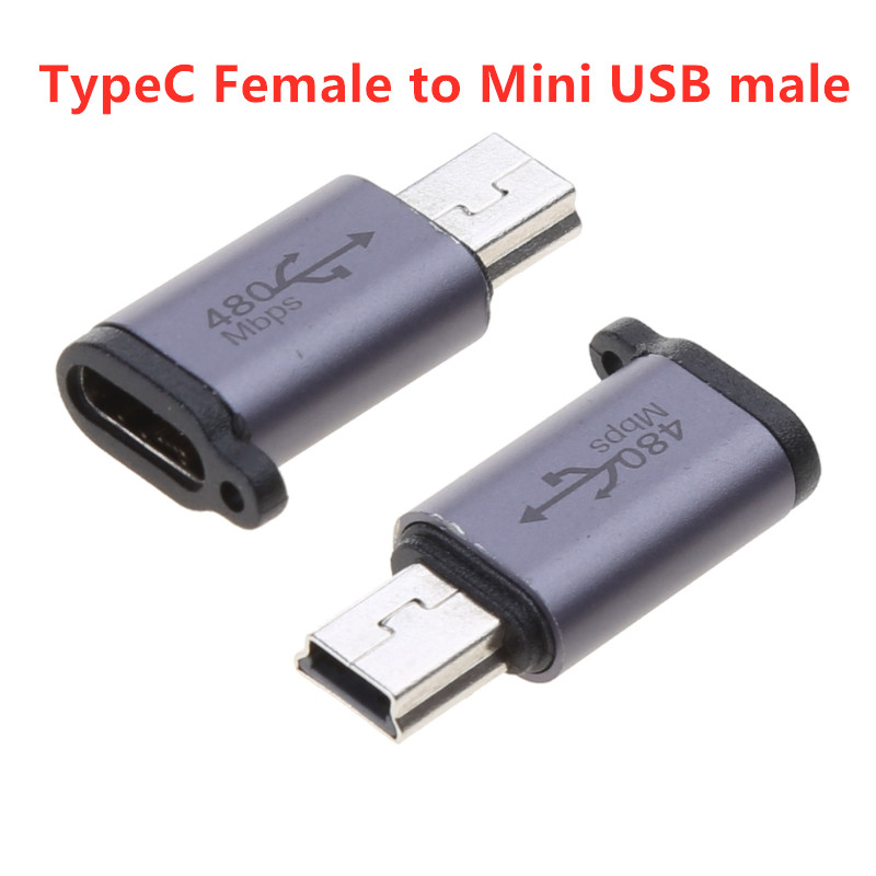 Adaptador de conector tipo C hembra a Micro USB hembra, tipo C hembra a Mini USB, Micro USB hembra a Mini USB: Azul