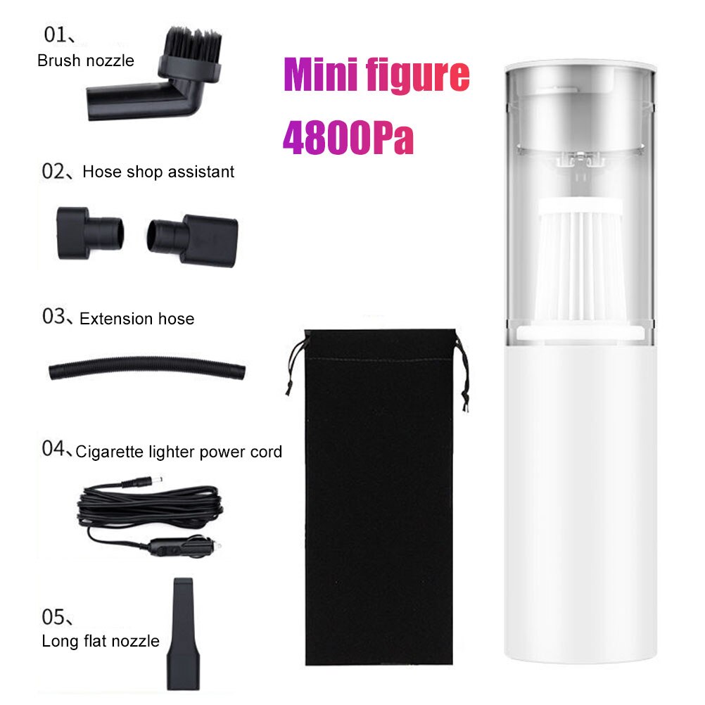 Handheld Vacuum Cleaner Wet and Dry Vacuum Cleaner Portable Handheld Vac Cleaner for Car Interior & Home & Computer Cleaning: White