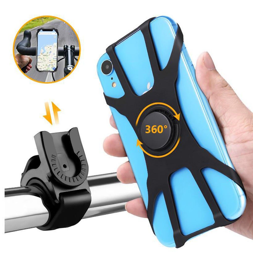 25#  silikone cykel telefon holder motorcykel til iphone 12 11 pro max 7 8 plus x xr xs mobiltelefon stativ gps klip hurtig montering