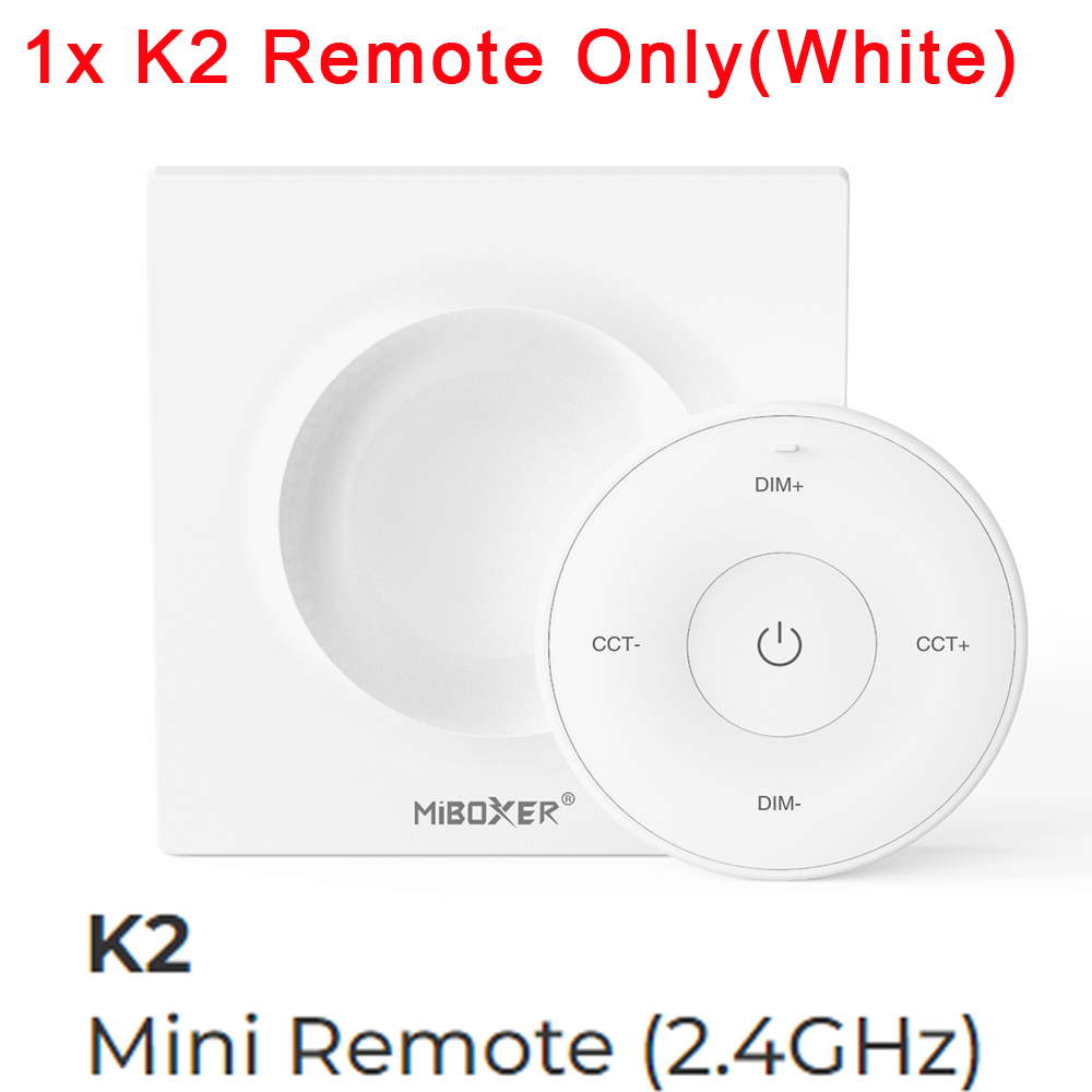 MiLight 2.4G Wireless Dimmer Remote FUT006 FUT007 FUT094 S1-W S1-B S1W+ C1 C3 Y1 Y2 K0 K1 K2 K3 K2S K3S for MiBoxer CCT LED Lamp: WHITE