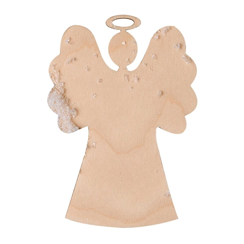 10pcs wooden crafts Christmas angel wood table home Christmas tree ornaments small pendant
