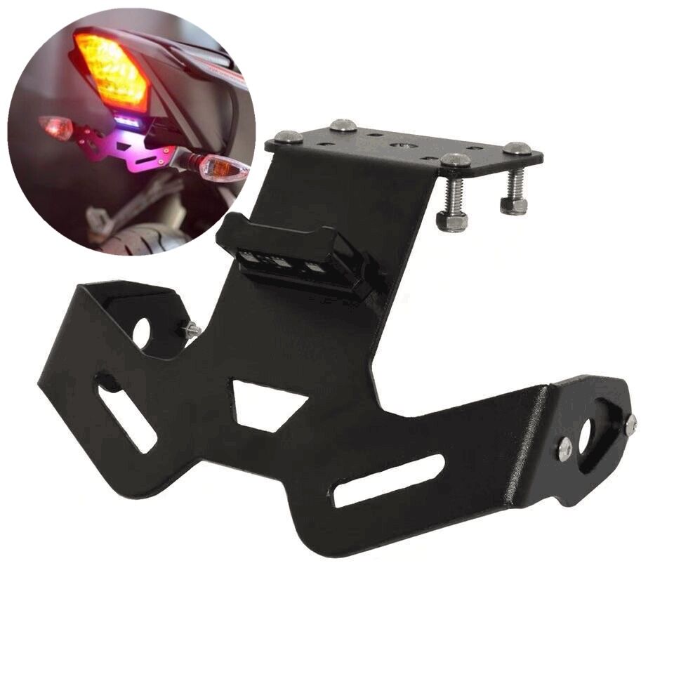 Trasero de la motocicleta soporte para matrícula marco de soporte con luz LED para Yamaha MT-15 MT15 MT 15
