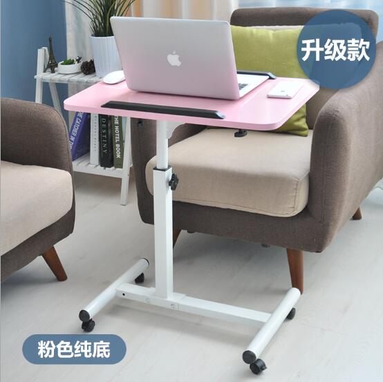 Movable Computer Desk Adjustable Laptop Desk Lazy Desk Bedside Lifting Table For Bed Sofa: Upgrade M Pink