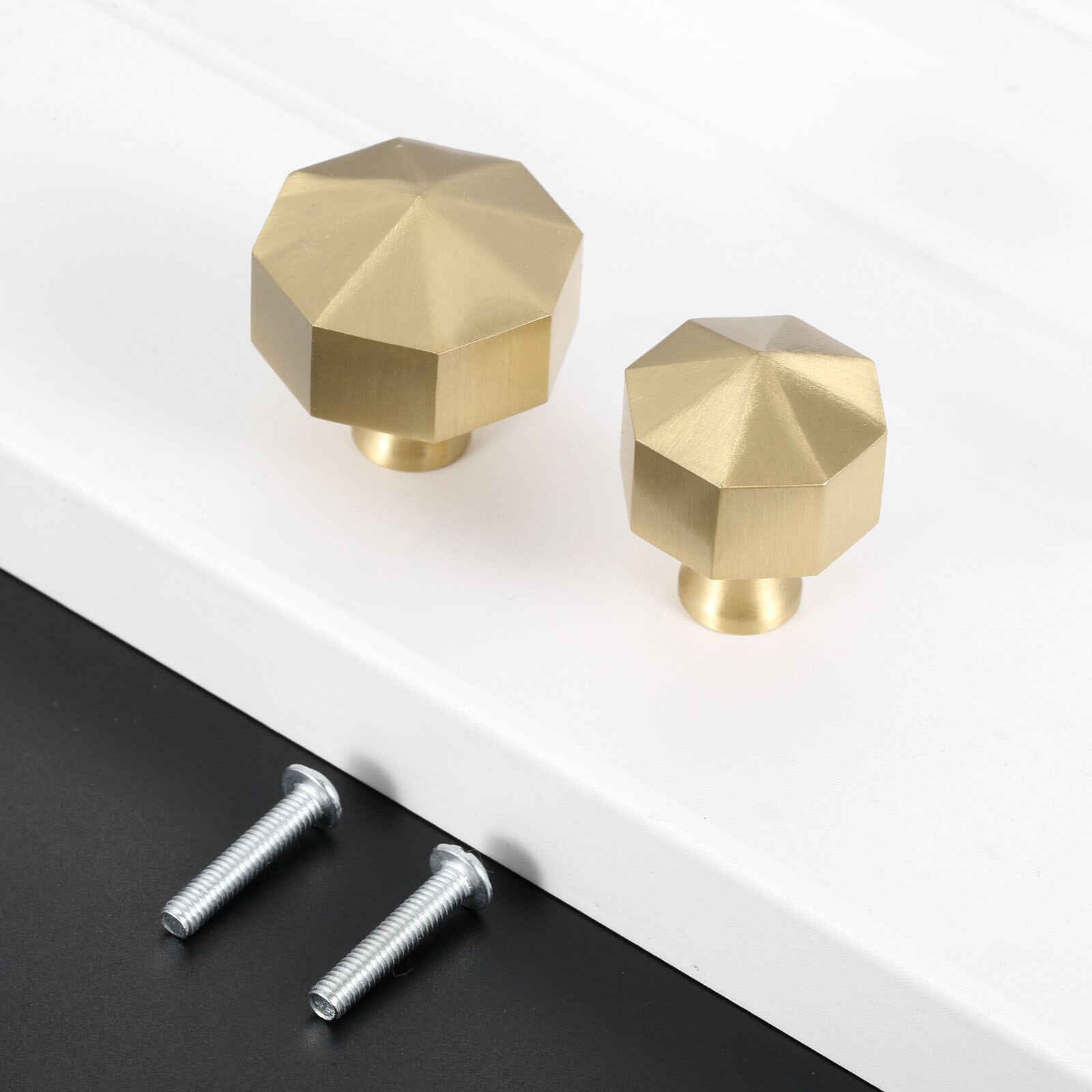 Mango en forma de paraguas, perilla de latón macizo de alta resistencia, tirador dorado de 25/32mm, Cajón Grande/Pequeño, armario de cocina, decoración moderna y sencilla