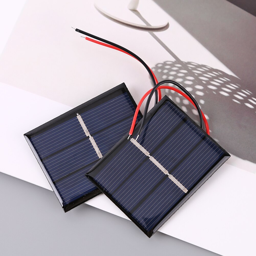 Mini panneau solaire en PET 5V 60ma, cellule solaire polycristallin, panneau photovoltaïque pour chargeur de batterie 3.6V, jouet bricolage LED 2 pièces