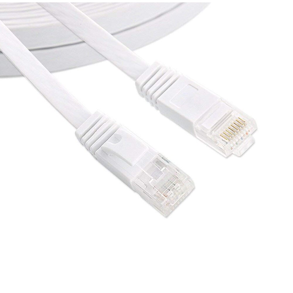 Cavo Ethernet piatto CAT6 RJ45 cavo Lan rete Ethernet cavo Patch CAT 6 cavo di rete per Computer Router Laptop: WHITE / 2m