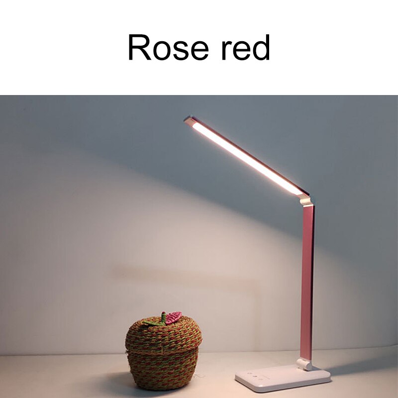 Led Desk Lamps USB Eye-Protection Table Lamp 5 Dimable Level Touch Night Light For Bedroom Bedside Reading lampara escritorio: rose / 2000mah