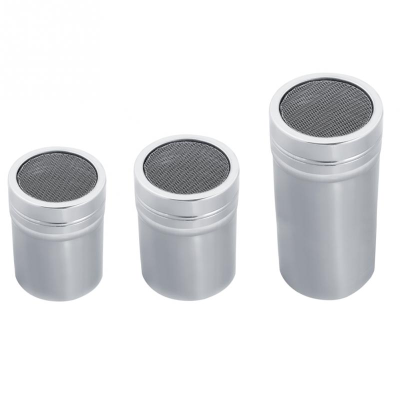 Stainless Steel Cocoa Powder Shaker Mesh Shaker Powder Cans Coffee with Lid Chocolate Icing Sugar Shaker Sifter