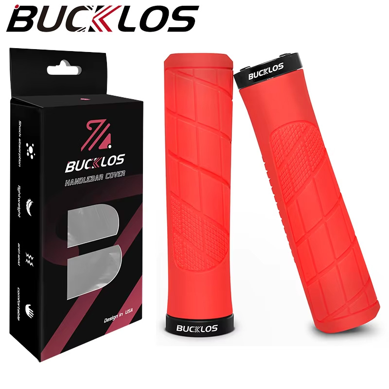 BUCKLOS Bicycle Handlebar Grip Ruber Bike Handle Bar Grips Shock Absorbing Lockable MTB Cuffs Cycling Accessories: SKY BLUE