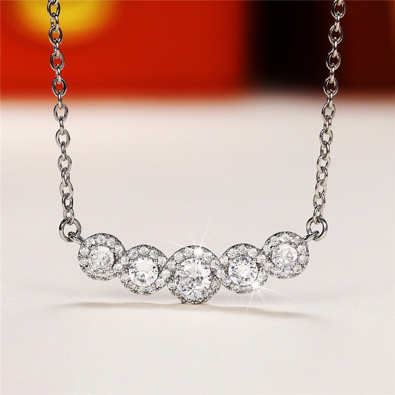 Huitan Tijdloze Stijl Vrouwen Ketting Eenvoudige Stijlvolle Hanger Shiny Zirconia Ketting Voor Party Verklaring Sieraden: XL199