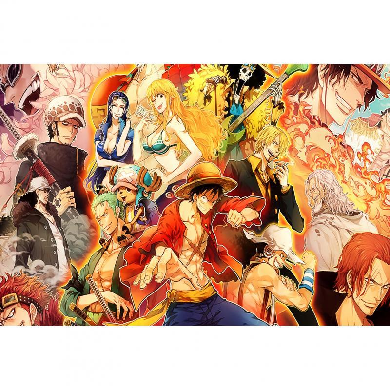 Pirates One Piece Jigsaw Puzzle 5000 Pieces Super King Jigsaw Puzzle 1000 Pieces of Wood Adult Luffy Cartoon: One Piece Family Wood 1000 Pieces Send Large Poster