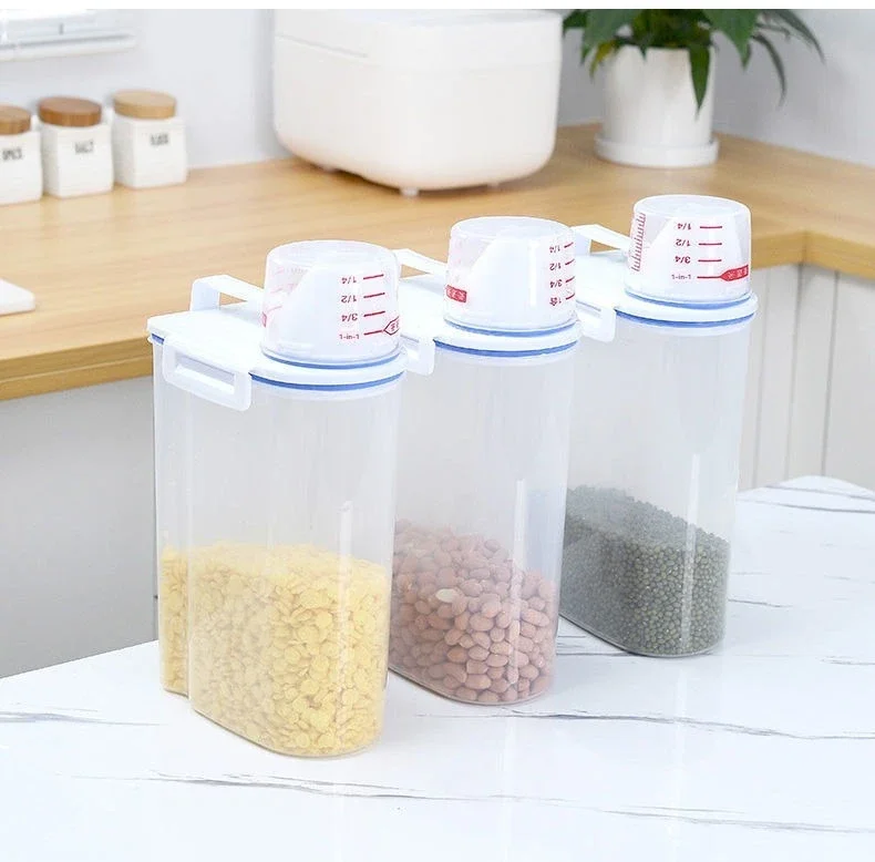 Boîte de stockage des aliments pour riz et Grains, avec tasse à mesurer, boîte scellée anti-humidité et anti-insectes et anti-poussière pour cuisine, 1 pièce