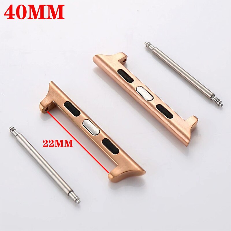 Connector Adapter Voor Apple Watch Band Apple Watch 4 3 5 Iwatch Armband 42Mm/38Mm 44Mm/40mm Naadloze Aluminium Linker 4/3/2: Rose gold-40MM