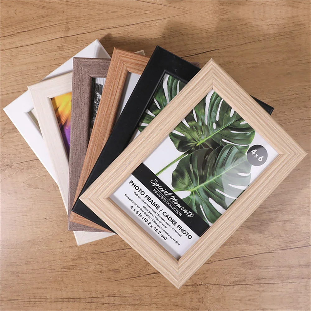 Free Photo Printing Wooden Photo Frame Family Portrait Photography Wedding Travel Photo Studio Multi-size Ornaments Simple Style