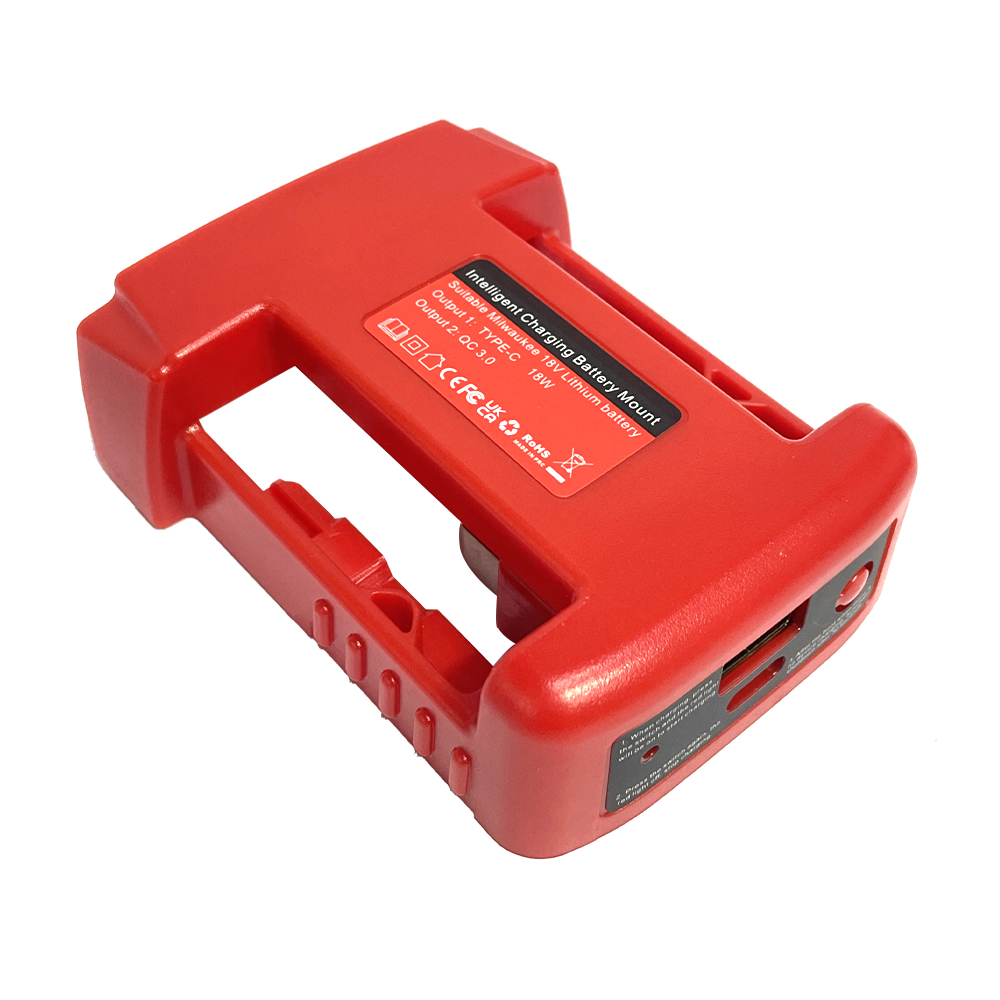 Batterijadapter voor Milwaukee 18V batterijadapter met USB-oplader en Type-C PD-stroombronoplader voor Milwaukee 18V batterij