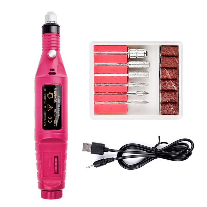 Machine, apparaat voor manicure, polijstmachine, bits, gereedschap, pedicureset, elektrische vijl met snijder, nagelboor: Pq02721
