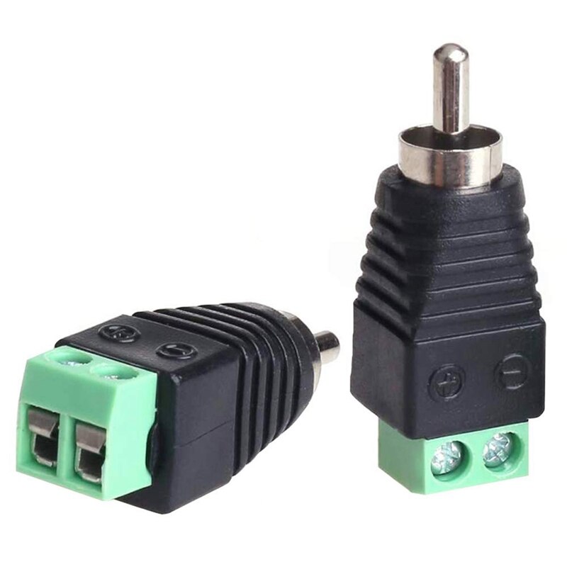 Phono RCA Screws Male Female Plug to AV Screw Terminal Audio/Video Connector Adapter (15 Male +15 Female Connector)