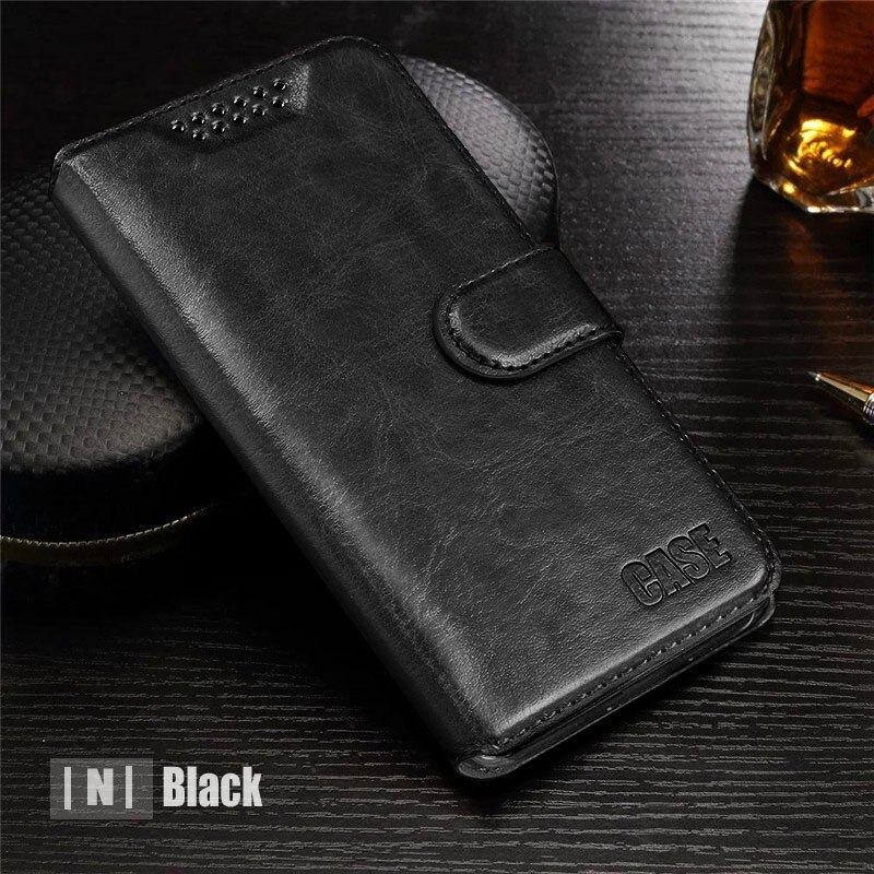 Caso carteira para honra 9c caso 6.39 "flip couro livro caso para huawei honor 9c 9 c AKA-L29 saco honor9c coque com suporte de cartão: Black  INI