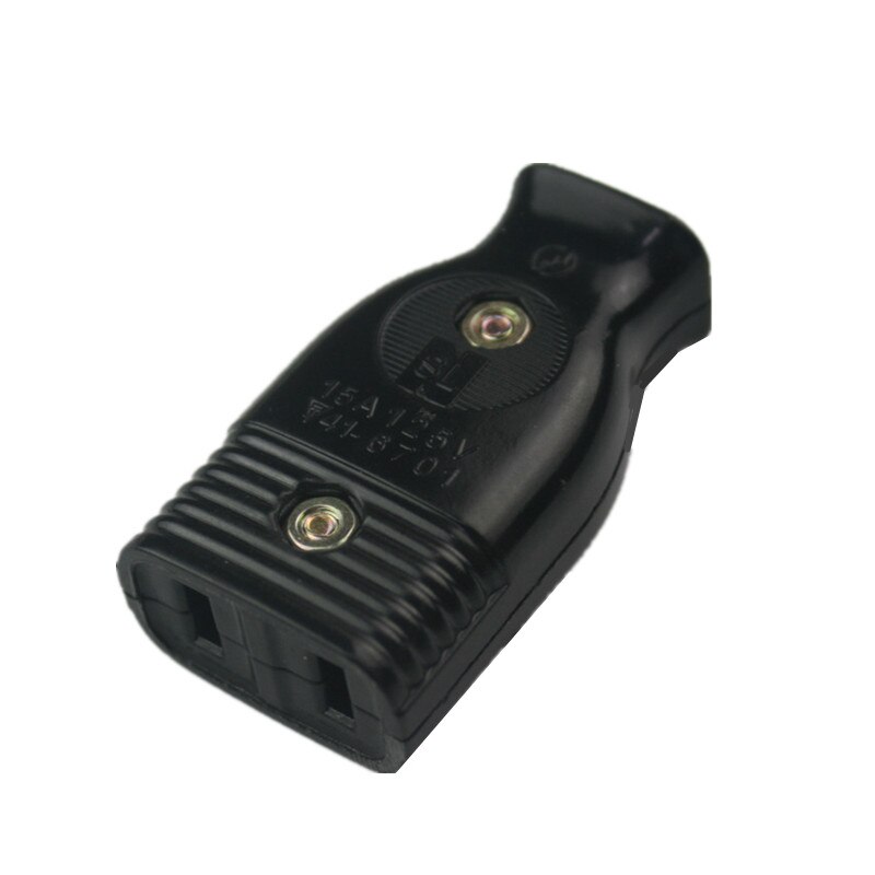 America 2 Pole 15A Male US Wiring Plug Adapter Female Socket Type A Power Strip Connector Japan Rewirable Cable Convert Plug: Black Female