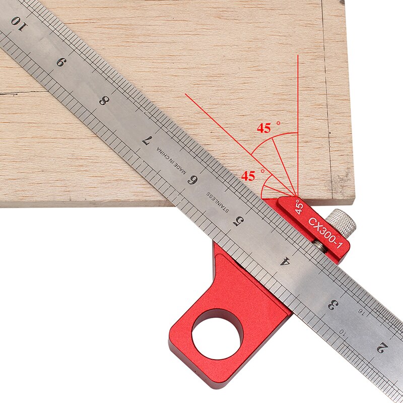 45/90 Degree Angle Scribe Adjustable Line Ruler Multifunction Marking Gauge Layout Gauge Woodworking Aluminum Measuring Tools