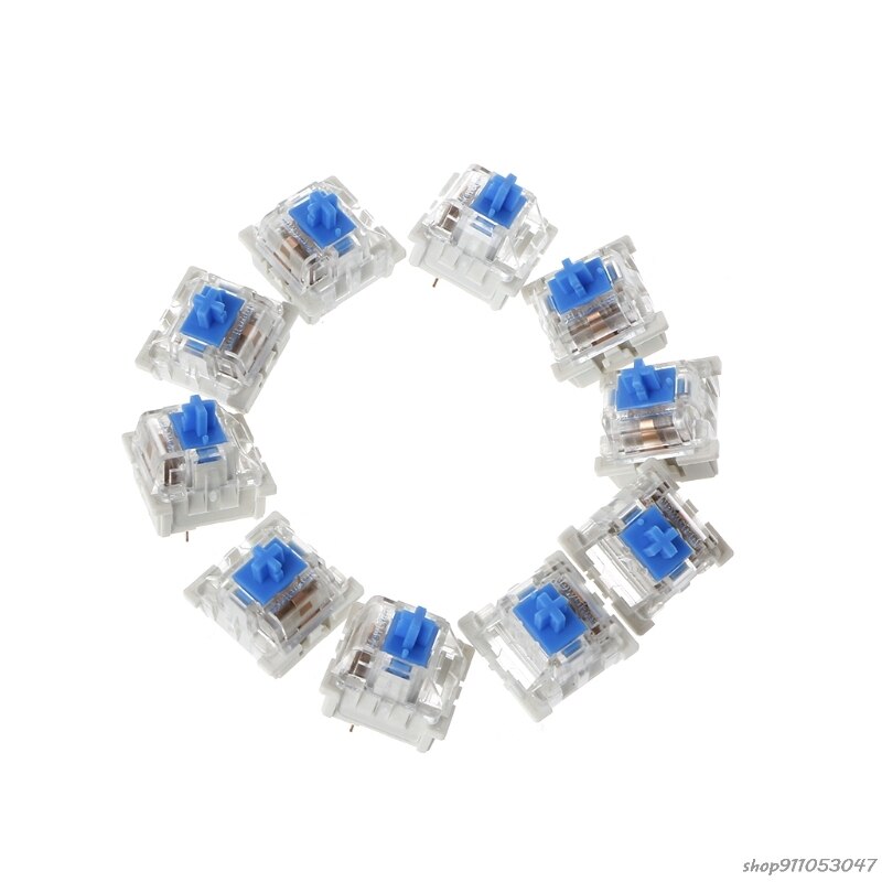 10Pcs 3 Pin Mechanical Keyboard Switch Blue Red Brown Black Replacement For Gateron Cherry MX M16 21: 22
