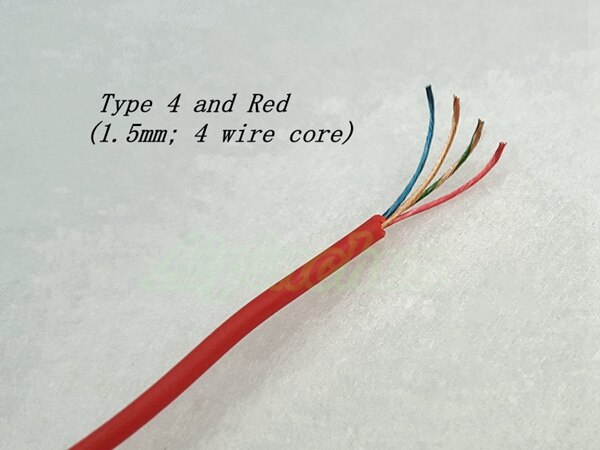 Aipinchun 2 Meters/lot DIY Audio Earphone Cable Repair Replacement Headphone Wire Cord Black/Red/Purple: Type 4 and Red