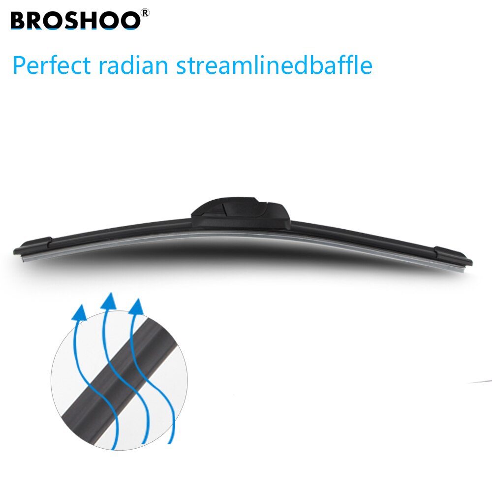 Broshoo Universele U Haak Auto Wisserbladen 14 "16" 17 "18" 19 "20" 21 "22" 24 "26" Natural Rubber Strip Voorruit Voorruit