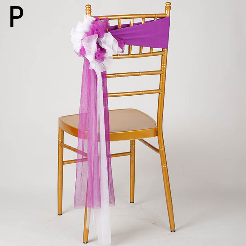 Bandas de satén para silla de boda, cintas para sillas de , cubierta de nudo para silla de decoración, lazo para silla de banquete, color dorado y rosa, novedad: P