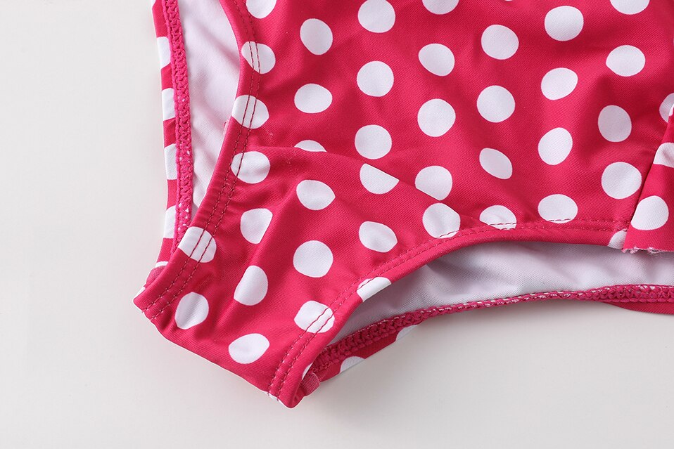 Girls Swimwear 1~3Years Baby Girl Swimsuit One-piece Children Swimwear Red Dot Girls Swimming Suit Beach Wear CZ955