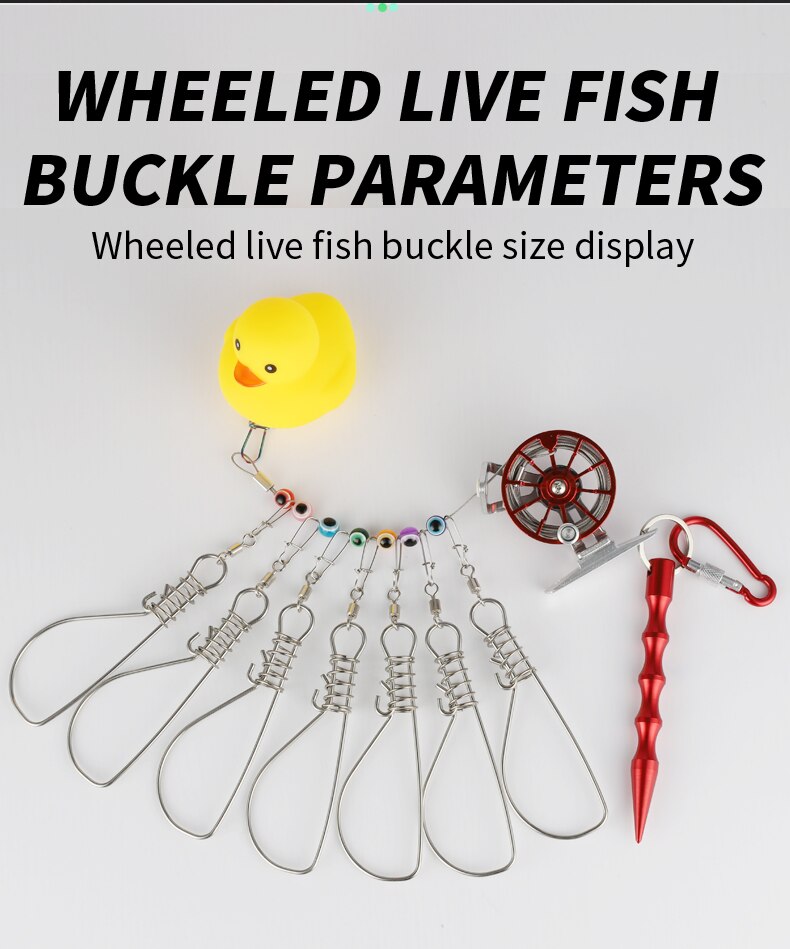 Billings Vissen Lock Gesp Rvs Levende Vis Lock Riem Vissen Stringer Visgerei Eend Shark Metalen Touw
