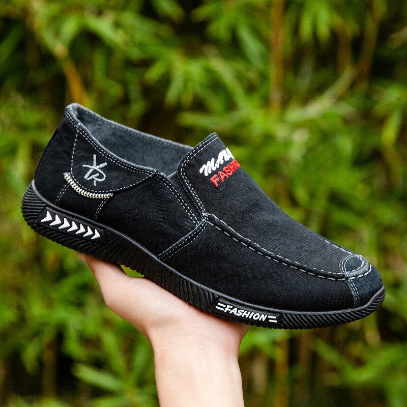 Chaussures homme printemps automne chaussures homme toile chaussures plates décontractées chaussures confortables respirantes chaussures homme ballerines noir: A38 noirs / 40