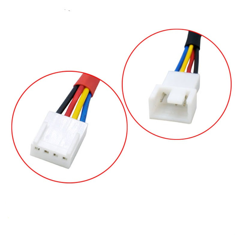 Datorchassi cpu-kylare gpu-grafikkortsfläkt 3- pins 4- pins d-ide-motstånd hastighetssänkningskabel minskar hastighet och brus: Röd / 0.8m