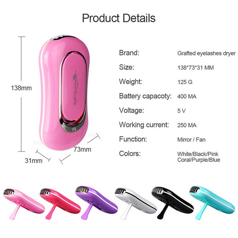 Portable USB Mini Fan Eyelash Dryer Air False Eye Lash Mascara Dryer Quick Drying Makeup Device Tools