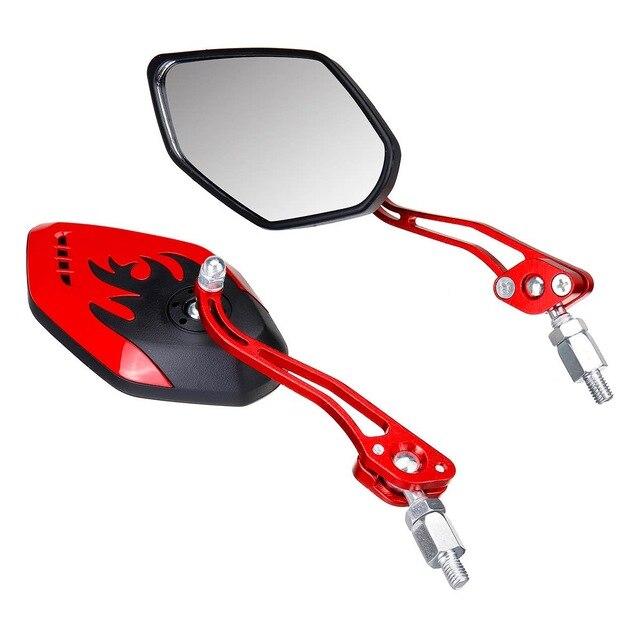 Espejos retrovisores universales para motocicleta, conjunto de 2 unidades, rotación de 360 grados, 8 / 10mm: red