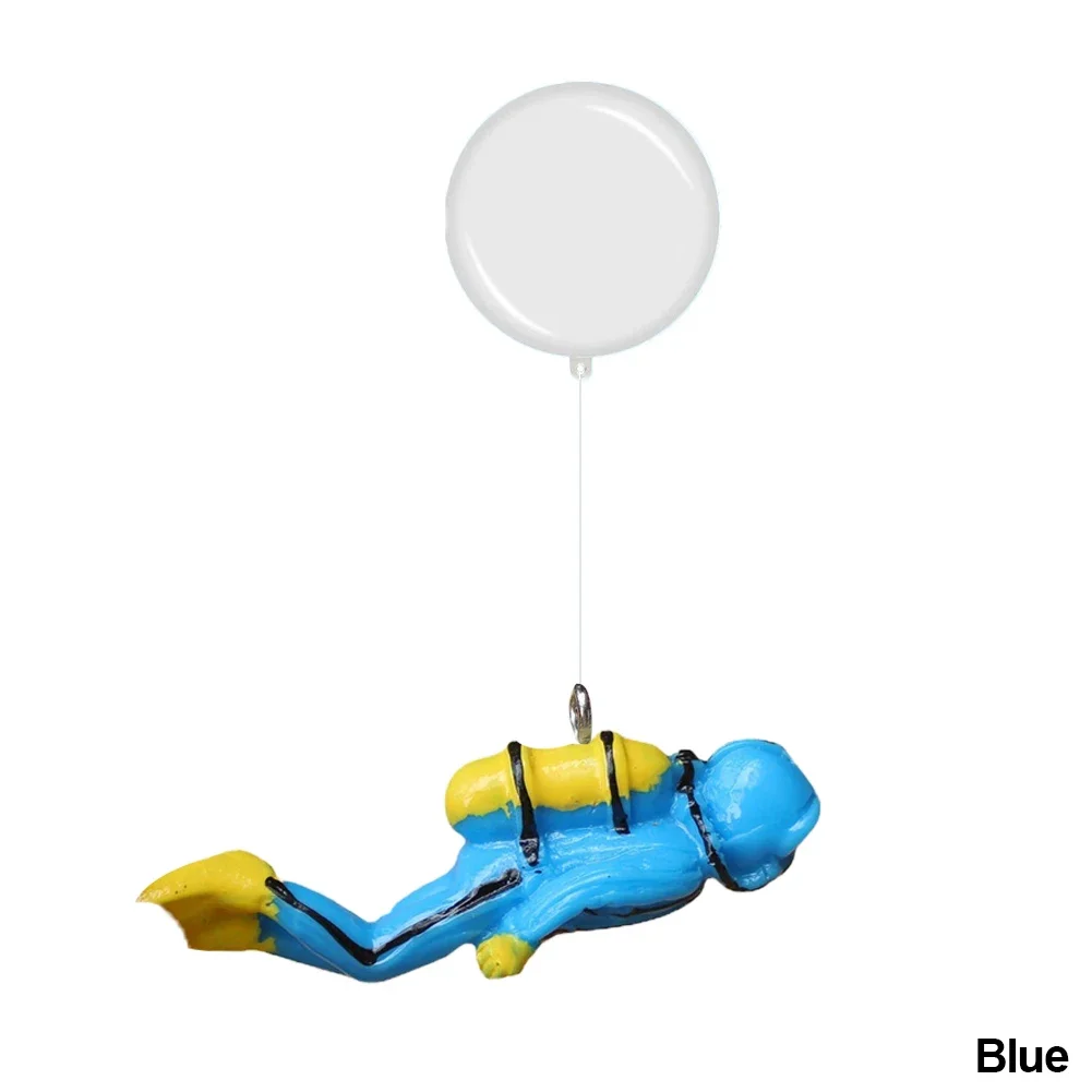 Decoración de acuario, buzo flotante de resina, decoración flotante para pecera, juego bajo el agua, mundo submarino, bola flotante pequeña: Amarillo