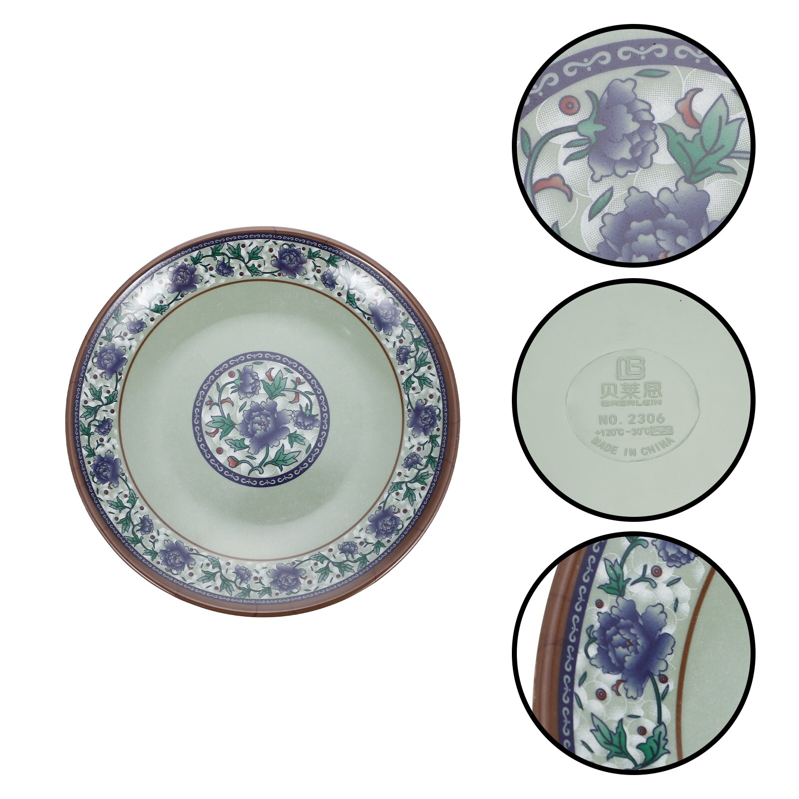 2pcs Melamine Plates Round Plates Food Serving Plates Kitchen Plates: 19.9X19.9X2.2CM