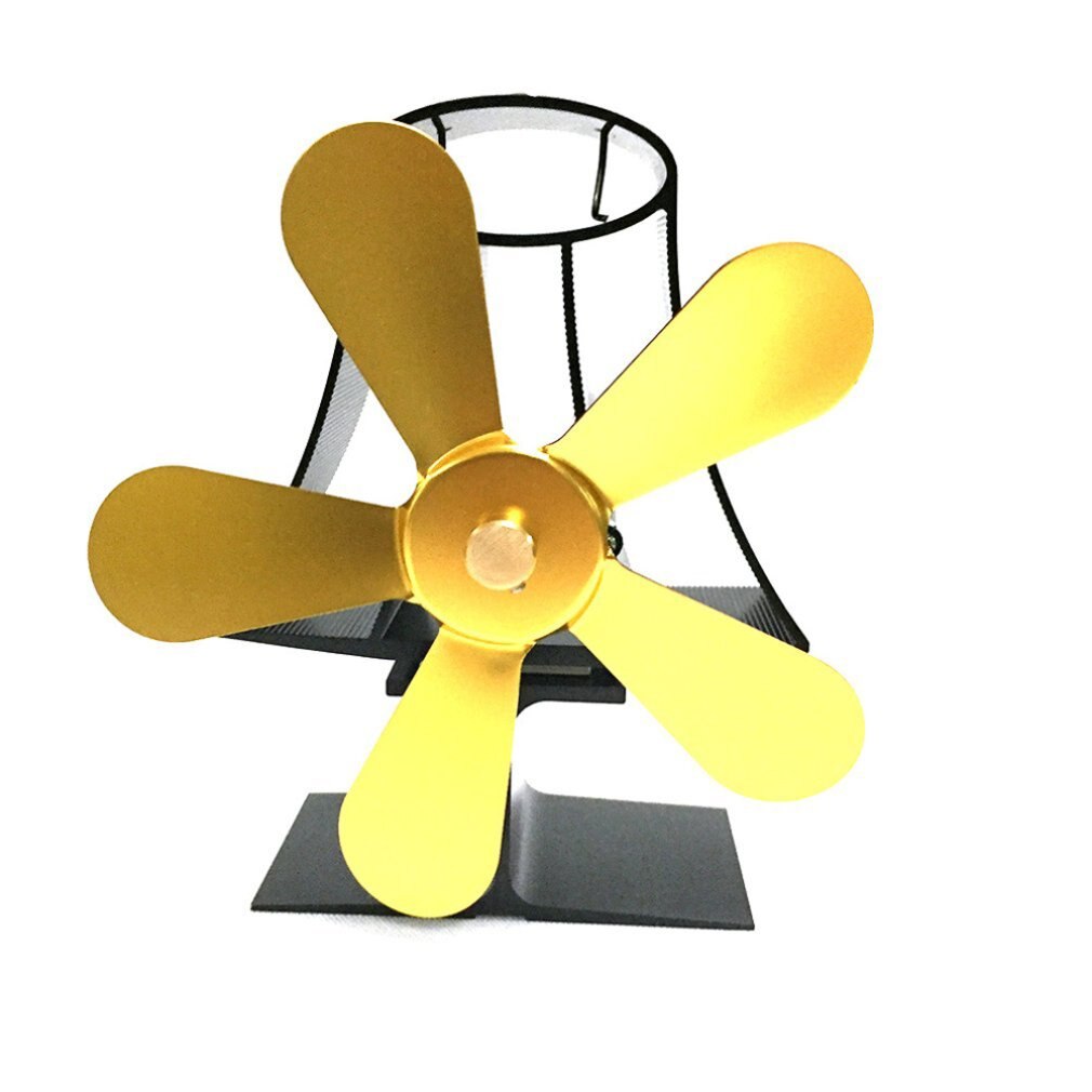 YL-103 Table Lamp Thermodynamic Fireplace Fan Thermal Power Fireplace Fan Eco Friendly Five-leaf Fan: White