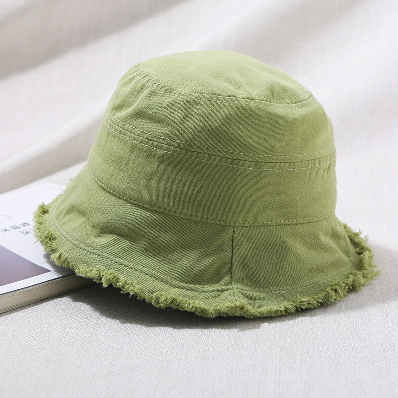 Sombrero de pescador vaquero para mujer, gorra de pescador plegable de ala ancha lavada, Estilo Vintage, turismo al aire libre, , novedad de verano: Green