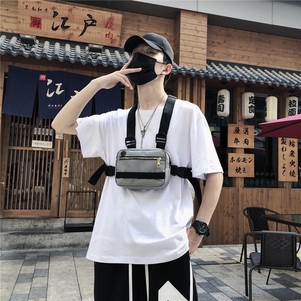 Männer Hüfte-hüpfen Brust Tasche Außen Oxford Taktische Streetwear Weste Brust Anlage Taschen Frauen Funktionale Weste Brust Dienstprogramm Pack #30
