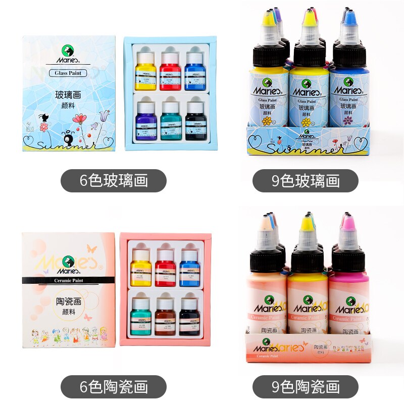 6/9 color ceramic glass painting acrylic paint set diy waterproof can not lose color paint