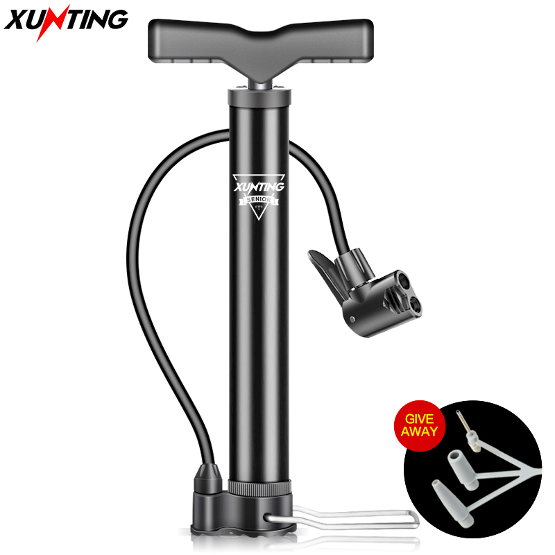 Xunting Mini Bike Pump Portable Bicycle Tire Pump Mini Bike Floor Pump Hand Foot Football Mini High Pressure Tool Bicycle Pumps
