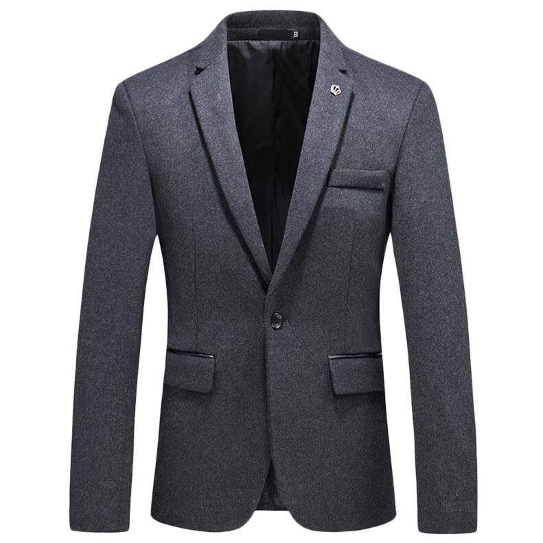 YUNCLOS Neue Slim Fit herren Anzug Blazer Feste Farbe Grau Rot Anzug Jacke Casual Männlichen Blazer Prom blazer: Grau / S