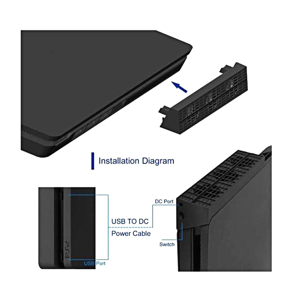 Console Cooler Smart Cooling Fan Smart Thermostat 3 Fans System Station For Sony Play Station 4 PS4 Slim Plug And Play