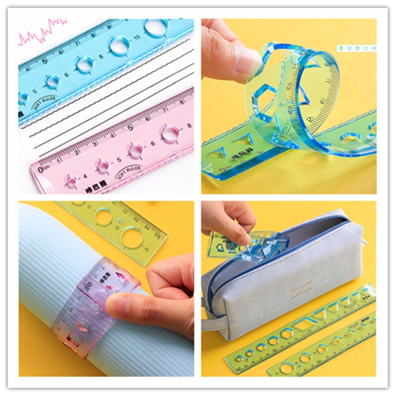 4PCS Protractor Students Maths Geometry Triangle Rulers Set Office Bookmark Drawing School Supplies for child