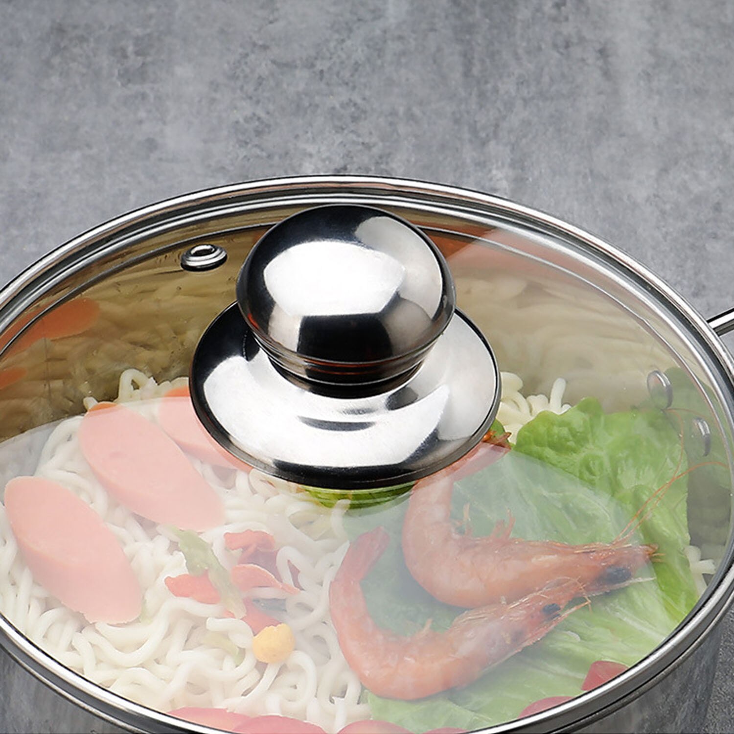 Behogar 4 stk rustfritt stål utskiftbart deksel knapp panne gryte glass lokk deksel håndtak knott håndgrep grep kjøkkenverktøy