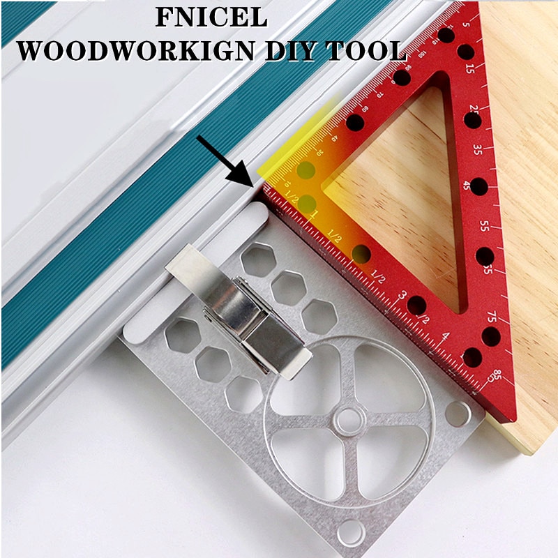 Quick Clamp 90 Degree Right Angle Guide Rail Clamp for MFT and Guide Rail System Woodworking Angle Stop Angle Cutting Track Jig