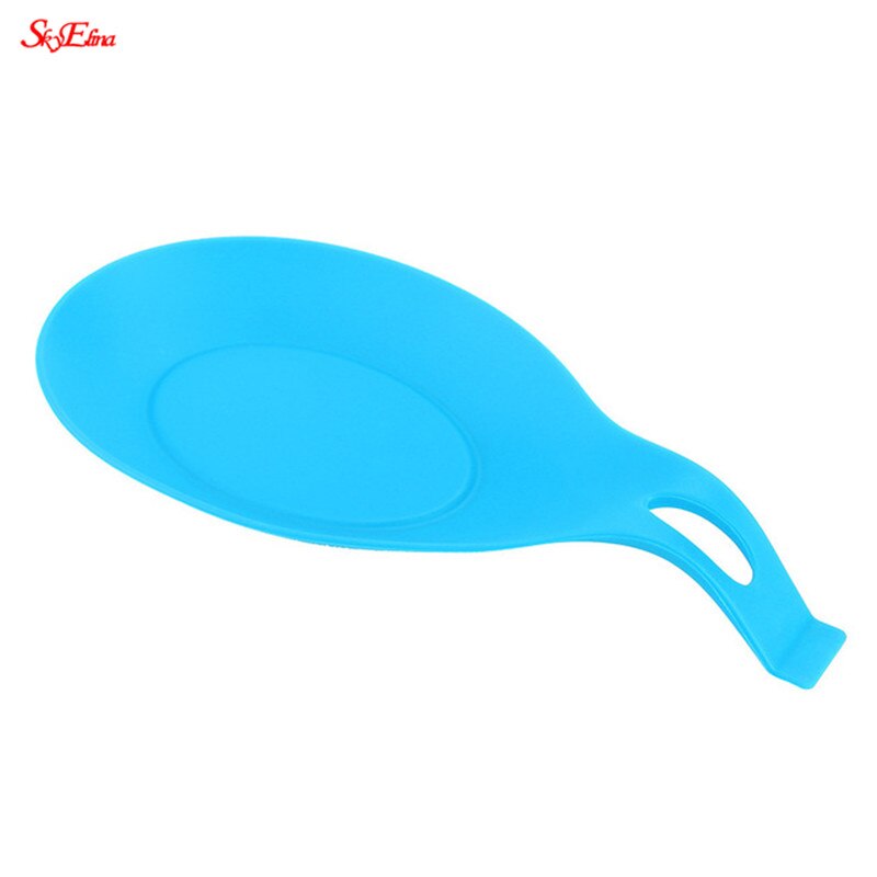 Repose-cuillère en Silicone multifonction | Sous-verre résistant à la chaleur, tapis à fourchette, ustensile porte-vaisselle support d'outils de cuisine pour cuillère 6zCF419: blue