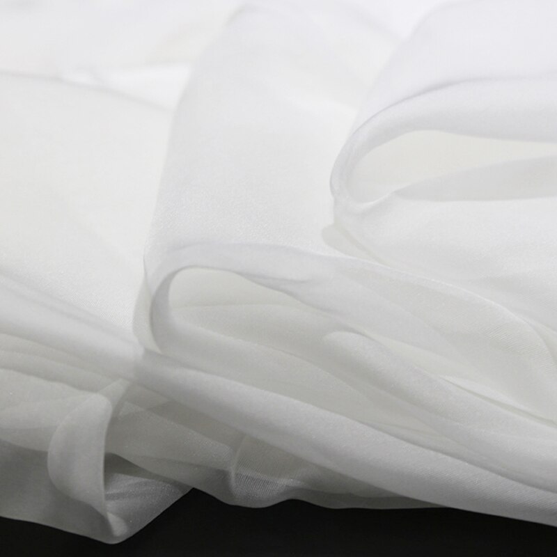 8Mm Natura Wit Zijde Chinese Chiffon Stof 140 Cm Breedte Effen Kleur Zachte Kledingstuk Marerials Echte Zijde Stof